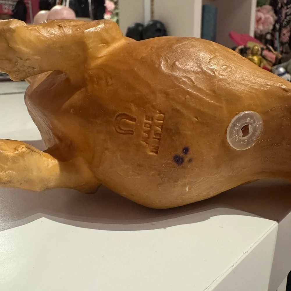 Antique Tan Dachshund Dog Squeaky Toy - Picture 6 of 7